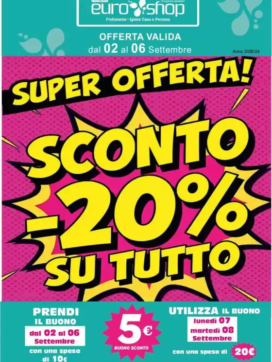 Volantino Euro Shop | Sconto -20% su tutto  | 2026-09-02T00:00:00.000Z - 2026-09-08T00:00:00.000Z