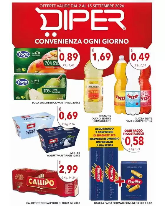 Volantino Diper Spesa | Convenienza ogni giorno | 2026-09-02T00:00:00.000Z - 2026-09-15T00:00:00.000Z