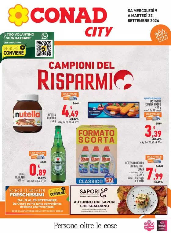 Volantino Conad City a Guardea | Campioni del risparmio | 2026-09-09T00:00:00.000Z - 2026-09-22T00:00:00.000Z