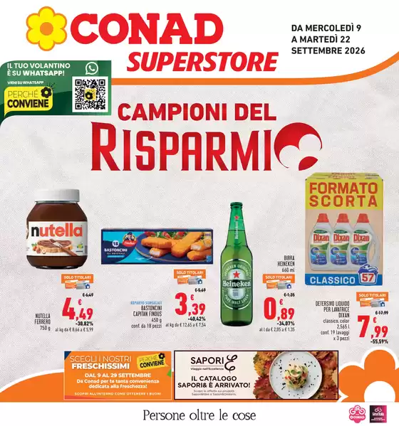 Volantino Conad Superstore a Settecamini | Campioni del risparmio | 2026-09-09T00:00:00.000Z - 2026-09-22T00:00:00.000Z
