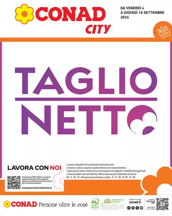Volantino Conad City a Cesena | TAGLIO NETTO | 2026-09-04T00:00:00.000Z - 2026-09-10T00:00:00.000Z