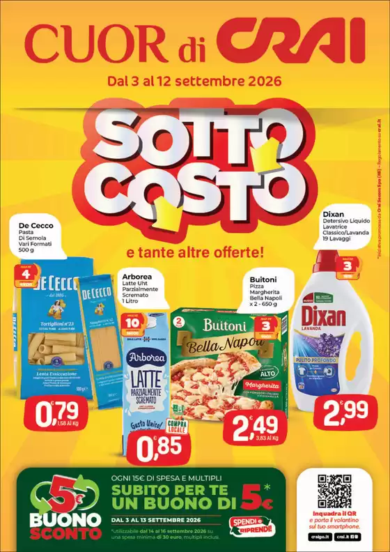 Volantino Crai a Monza | Sotto costo | 2026-09-03T00:00:00.000Z - 2026-09-12T00:00:00.000Z