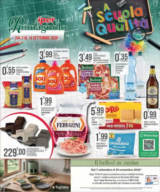 Volantino Iper Romagnolo a Trani | A scuola di qualità | 2026-09-03T00:00:00.000Z - 2026-09-14T00:00:00.000Z