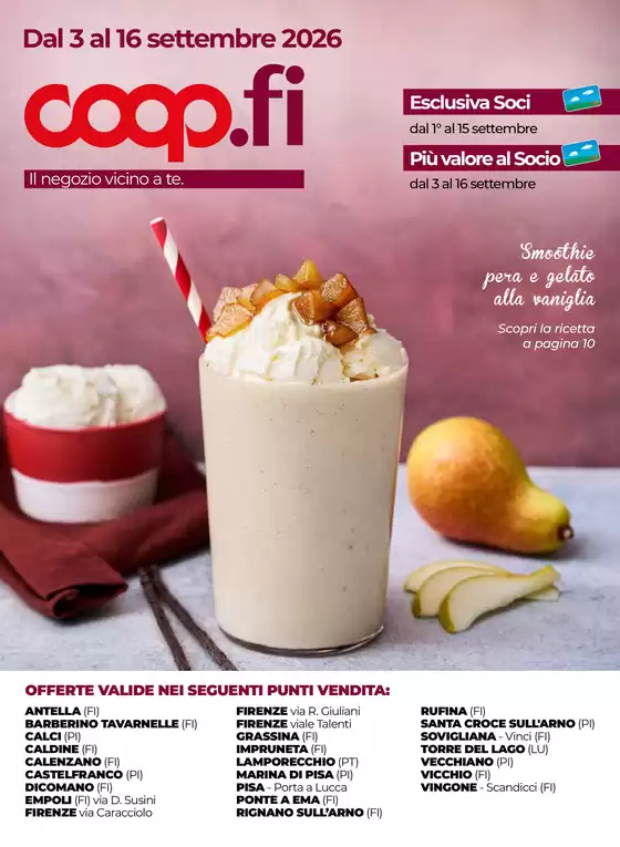 Volantino Coop a Empoli | Dal 3 al 16 settembre 2026 | 2026-09-03T00:00:00.000Z - 2026-09-16T00:00:00.000Z