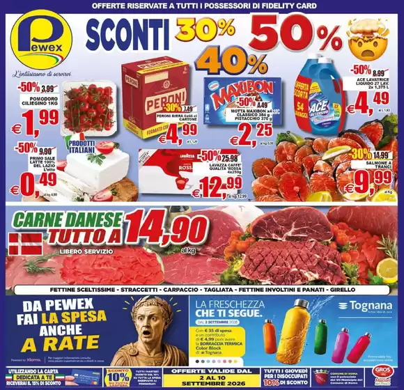 Volantino Pewex | Sconti 30% 40% 50% | 2026-09-02T00:00:00.000Z - 2026-09-10T00:00:00.000Z