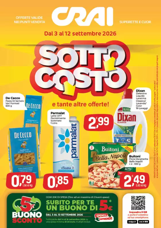 Volantino Crai a Pederobba | Sotto costo | 2026-09-03T00:00:00.000Z - 2026-09-12T00:00:00.000Z
