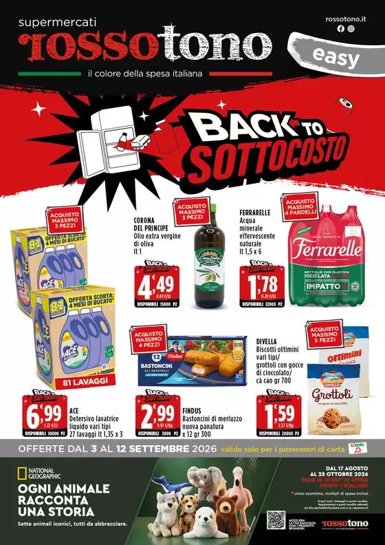 Volantino Supermercati Rossotono Easy a Bari | Back to sottocosto | 2026-09-03T00:00:00.000Z - 2026-09-12T00:00:00.000Z