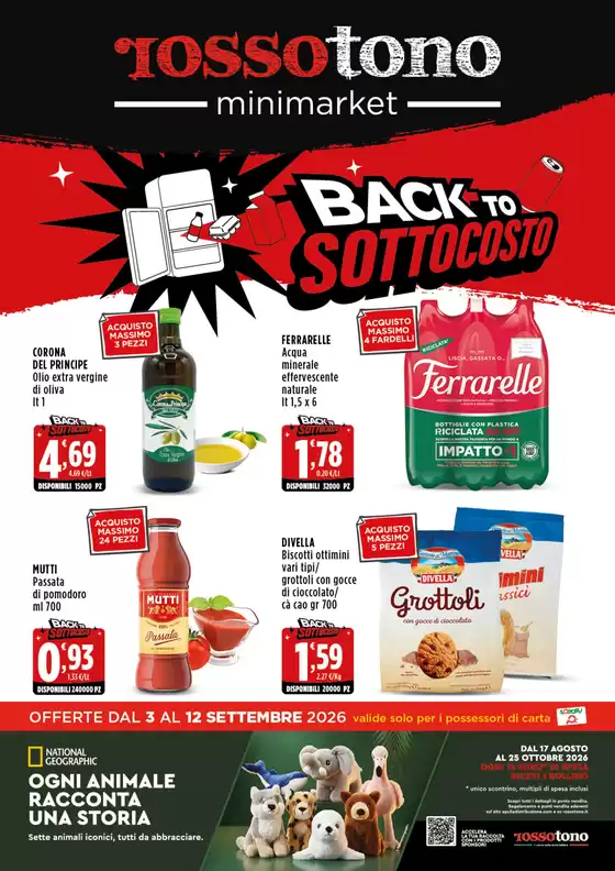 Volantino Rossotono Minimarket a Trani | Back to sottocosto | 2026-09-03T00:00:00.000Z - 2026-09-12T00:00:00.000Z