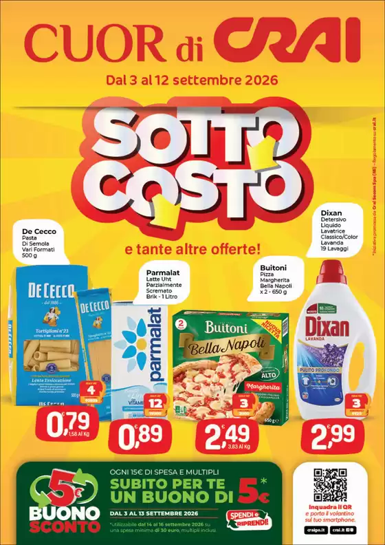 Volantino Crai a Refrancore | Sottocosto | 2026-09-03T00:00:00.000Z - 2026-09-12T00:00:00.000Z