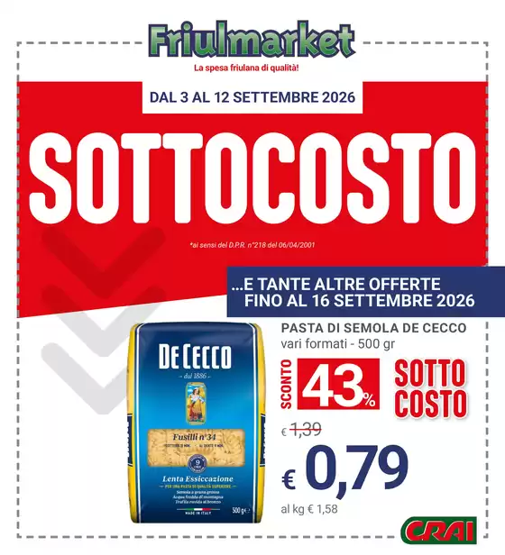 Volantino Friulmarket | Sottocosto | 2026-09-03T00:00:00.000Z - 2026-09-12T00:00:00.000Z