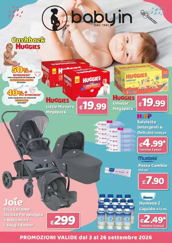 Volantino Baby In a Barge | Promozioni valide dal 3 al 26 settembre | 2026-09-03T00:00:00.000Z - 2026-09-26T00:00:00.000Z