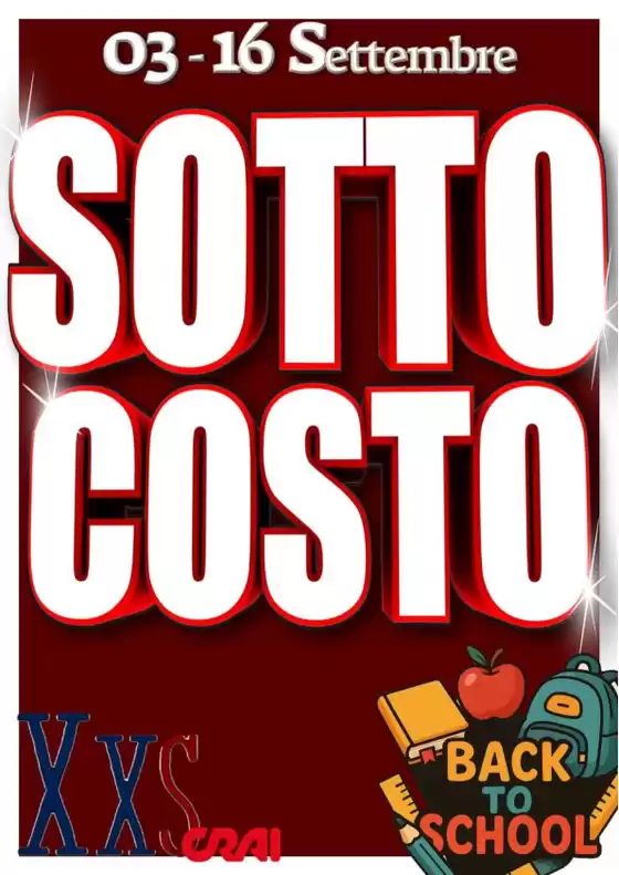 Volantino Xxs Market a Cannole | Sottocosto | 2026-09-03T00:00:00.000Z - 2026-09-16T00:00:00.000Z