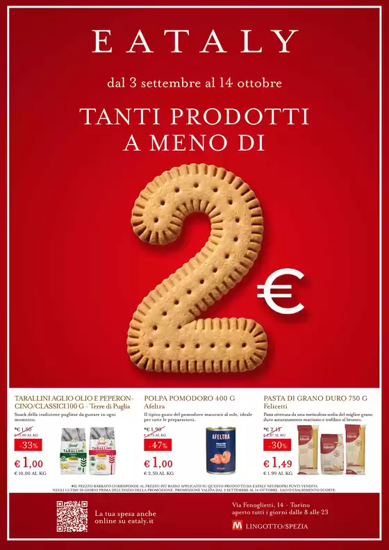 Volantino Eataly a Latina | TANTI PRODOTTI A MENO DI 2€ | 2026-09-03T00:00:00.000Z - 2026-10-14T00:00:00.000Z