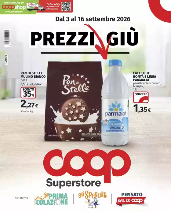 Volantino Coop a Arcola | Prezzi Giù | 2026-09-03T00:00:00.000Z - 2026-09-16T00:00:00.000Z