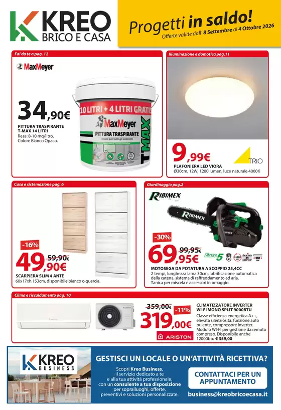 Volantino Kreo Brico e Casa | Progetti in saldo! | 2026-09-08T00:00:00.000Z - 2026-10-04T00:00:00.000Z