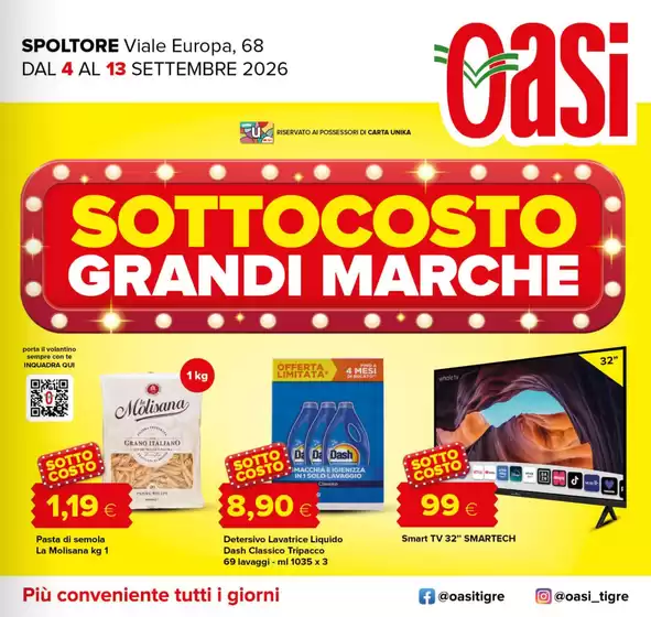 Volantino Oasi a Spoltore | Sottocosto | 2026-09-04T00:00:00.000Z - 2026-09-13T00:00:00.000Z