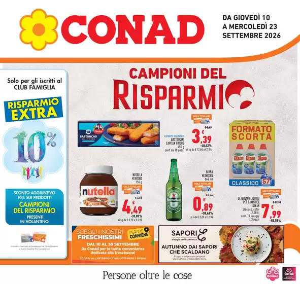 Volantino Conad a Tempio Pausania | Campioni del risparmio | 2026-09-10T00:00:00.000Z - 2026-09-23T00:00:00.000Z