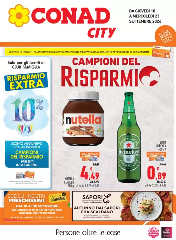 Volantino Conad City a Marciana Marina | Campioni del risparmio | 2026-09-10T00:00:00.000Z - 2026-09-23T00:00:00.000Z