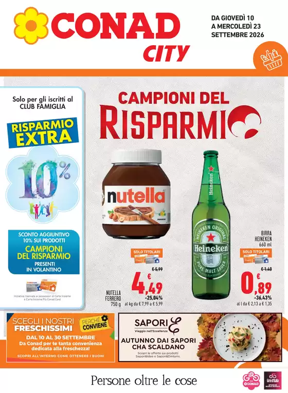 Volantino Conad City a Soliera | Campioni del risparmio | 2026-09-10T00:00:00.000Z - 2026-09-23T00:00:00.000Z