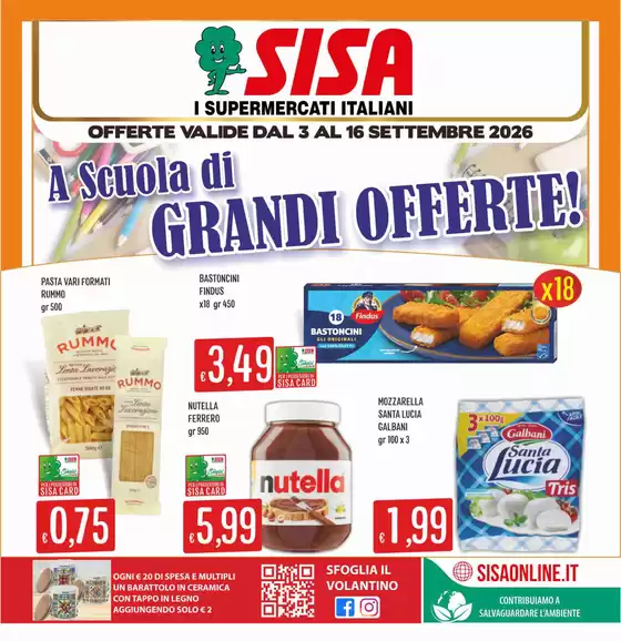 Volantino Sisa | A scuola di grandi offerte! | 2026-09-04T00:00:00.000Z - 2026-09-16T00:00:00.000Z