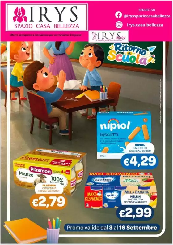 Volantino Irys | Ritorno scuola | 2026-09-03T00:00:00.000Z - 2026-09-16T00:00:00.000Z