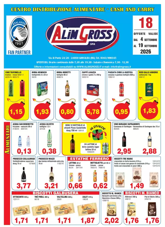 Volantino Alimgross | OFFERTE VALIDE DAL 04 SETTEMBRE AL 19 SETTEMBRE 2026 | 2026-09-04T00:00:00.000Z - 2026-09-19T00:00:00.000Z