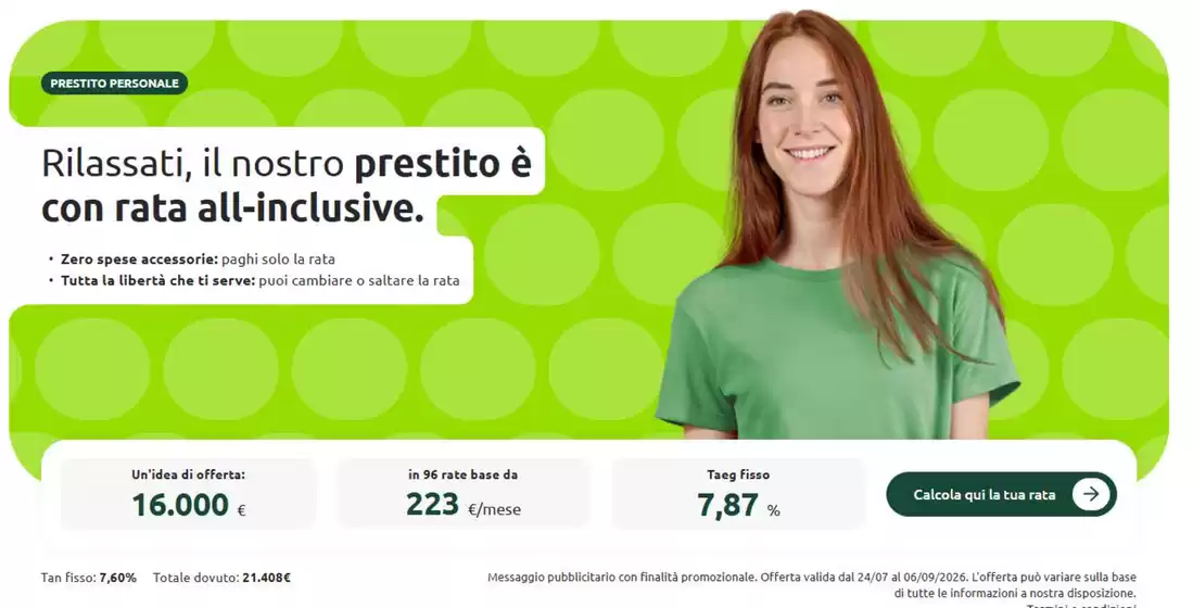 Volantino Findomestic a Vimercate | Prestito personale | 2026-09-04T00:00:00.000Z - 2026-09-06T00:00:00.000Z