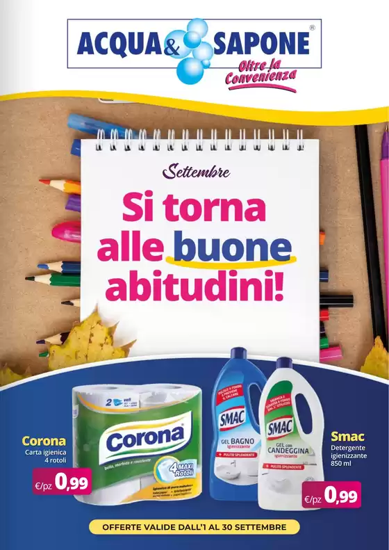 Volantino Acqua & Sapone a Ficarolo | Si torna alle buone abitudini! | 2026-09-01T00:00:00.000Z - 2026-09-30T00:00:00.000Z