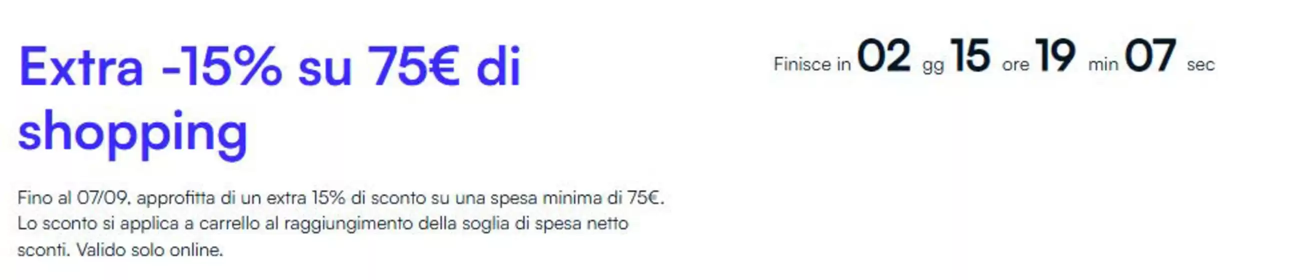 Volantino OVS a Monza | Extra -15% su 75€ di shopping | 2026-09-04T00:00:00.000Z - 2026-09-07T00:00:00.000Z