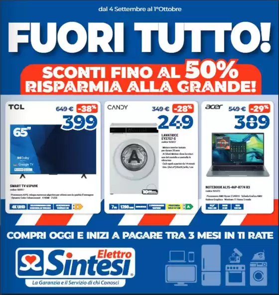 Volantino Elettrosintesi | Fuori tutto! | 2026-09-04T00:00:00.000Z - 2026-10-01T00:00:00.000Z