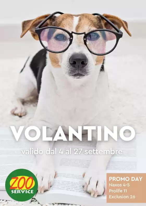 Volantino Zoo Service a Carrara | Volantino Zoo Service | 2026-09-04T00:00:00.000Z - 2026-09-27T00:00:00.000Z