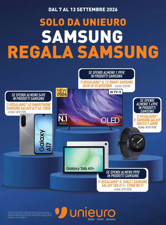 Volantino Unieuro a Fano | Samsung week da Unieuro! | 2026-09-07T00:00:00.000Z - 2026-09-13T00:00:00.000Z