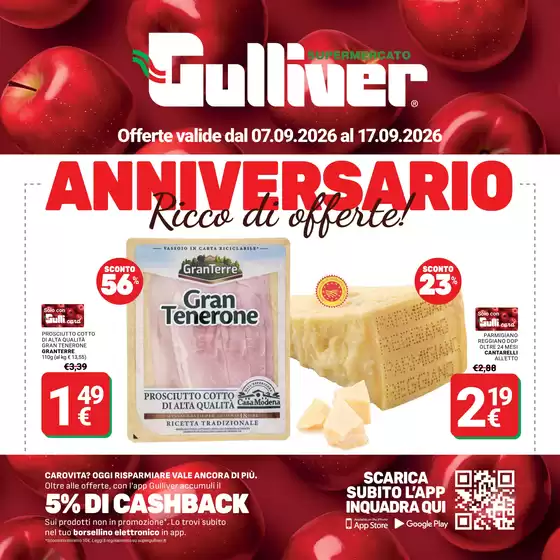 Volantino Gulliver | Anniversario | 2026-09-07T00:00:00.000Z - 2026-09-17T00:00:00.000Z