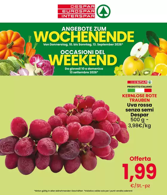 Volantino Eurospar a Loreggia | OFFERTE | 2026-09-10T00:00:00.000Z - 2026-09-13T00:00:00.000Z
