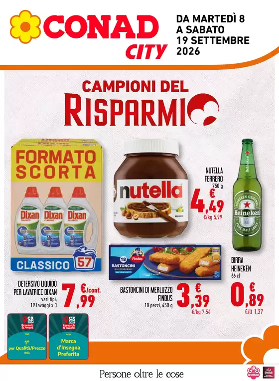 Volantino Conad City a Cremosano | CAMPIONI DEL RISPARMIO | 2026-09-08T00:00:00.000Z - 2026-09-19T00:00:00.000Z