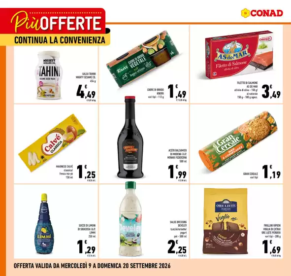 Volantino Conad a Benevento | Più offerte continua la convenienza | 2026-09-09T00:00:00.000Z - 2026-09-20T00:00:00.000Z