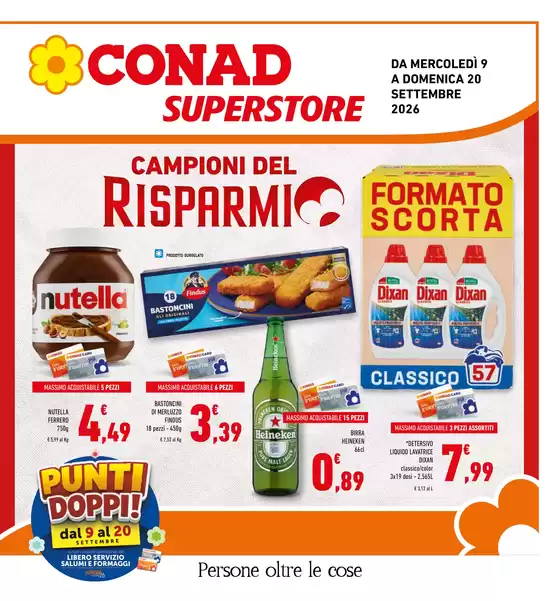 Volantino Conad Superstore | Campioni del Risparmio | 2026-09-09T00:00:00.000Z - 2026-09-20T00:00:00.000Z