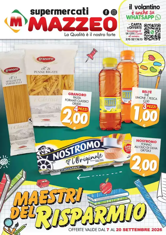 Volantino Mazzeo Supermercati a Conselve | MAESTRI DEL RISPARMIO | 2026-09-07T00:00:00.000Z - 2026-09-20T00:00:00.000Z
