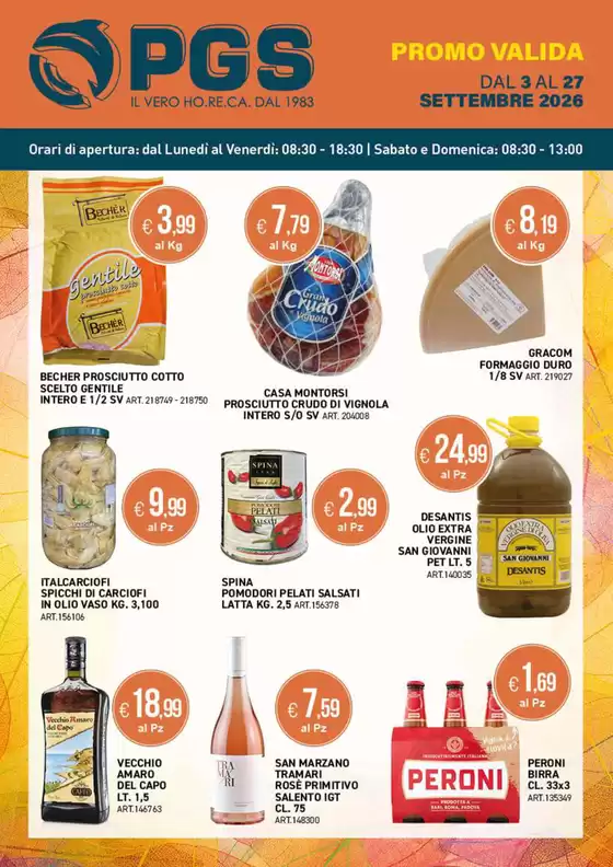 Volantino PGS Cash&Carry | DAL 3 AL 27 SETTEMBRE 2026 | 2026-09-07T00:00:00.000Z - 2026-09-27T00:00:00.000Z
