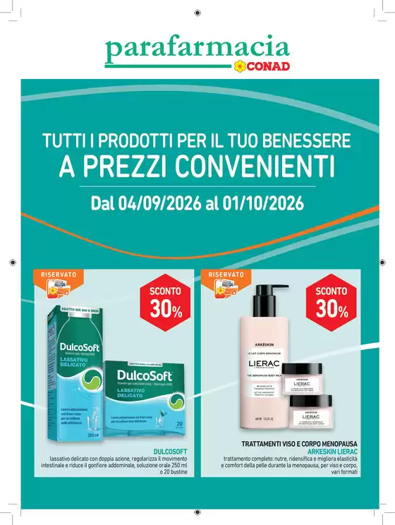 Volantino Parafarmacia Conad a Veroli | Tutti i prodotti per il tuo benessere | 2026-09-04T00:00:00.000Z - 2026-10-01T00:00:00.000Z