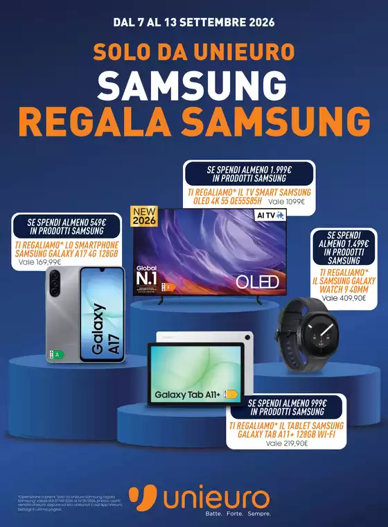 Volantino Unieuro | Samsung week da Unieuro! | 2026-09-07T00:00:00.000Z - 2026-09-13T00:00:00.000Z