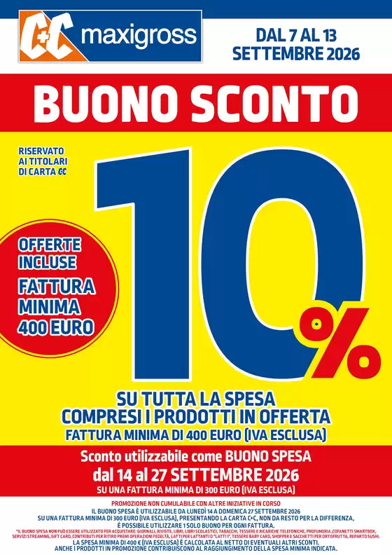Volantino C+C | Buono sconto | 2026-09-07T00:00:00.000Z - 2026-09-13T00:00:00.000Z