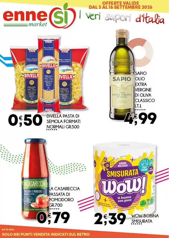 Volantino Ennesi Supermercati a Santa Severina | Offerte valide dal 3 al 16 settembre 2026 | 2026-09-03T00:00:00.000Z - 2026-09-16T00:00:00.000Z