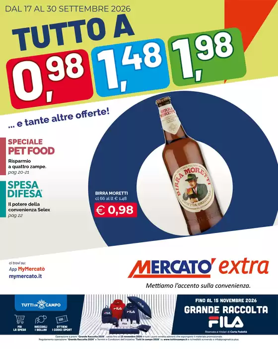 Volantino Mercatò Extra a Colonno | Tutto a 0,98-1,48-1,98 | 2026-09-17T00:00:00.000Z - 2026-09-30T00:00:00.000Z