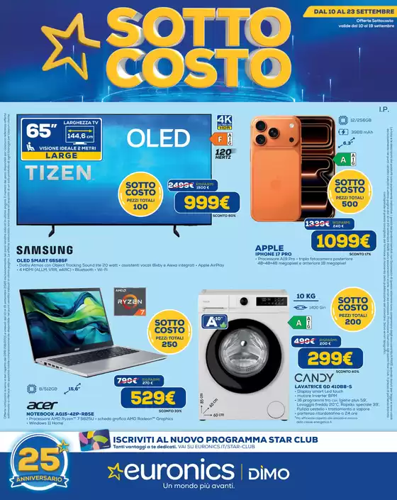 Volantino Euronics a Corio | SOTTOCOSTO | 2026-09-09T00:00:00.000Z - 2026-09-23T00:00:00.000Z
