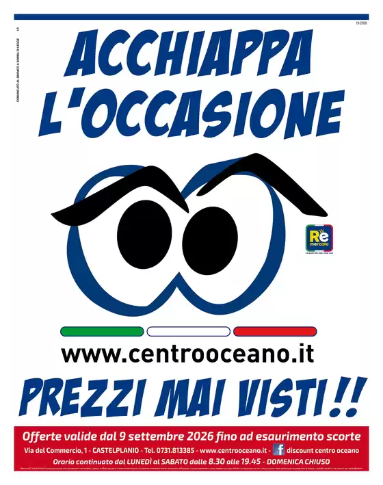 Volantino Centro Oceano | Prezzi mai visti!! | 2026-09-09T00:00:00.000Z - 2026-09-22T00:00:00.000Z