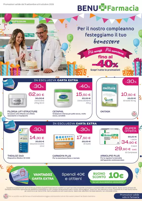 Volantino BENU Farmacia a Vecchiano | Fino al -40% | 2026-09-09T00:00:00.000Z - 2026-10-06T00:00:00.000Z