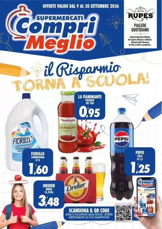 Volantino Compri Meglio | Il risparmio torna a scuola! | 2026-09-09T00:00:00.000Z - 2026-09-20T00:00:00.000Z