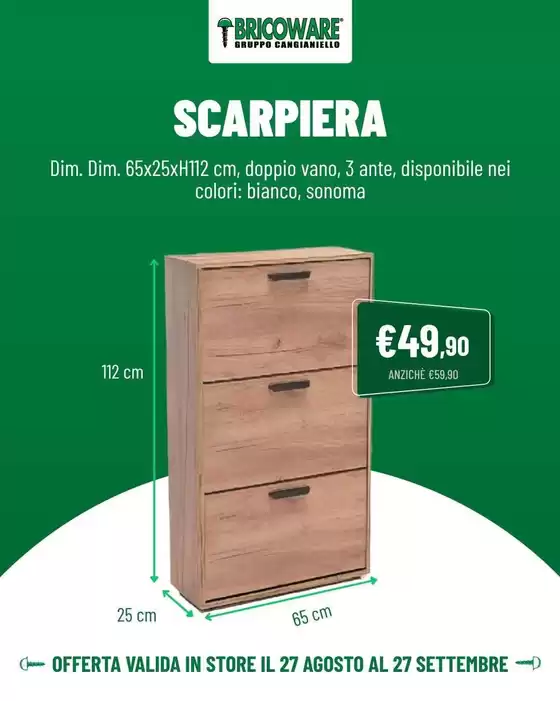 Volantino Bricoware a Sasso Marconi | Scarpiera | 2026-08-27T00:00:00.000Z - 2026-09-27T00:00:00.000Z