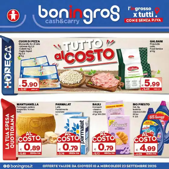 Volantino Boningros Cash and Carry | Offerte valide da giovedi 10 a mercoledi 23 settembre 2026 | 2026-09-10T00:00:00.000Z - 2026-09-23T00:00:00.000Z